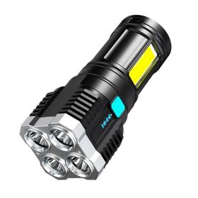 4-core Led Multi-functional Bright Flashlight COB Side Light Outdoor Portable Home USB Rechargeable Flashlight