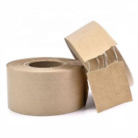 Fiberglass Reinforced Tape 72 mm X 450 ft. 10 Rolls of Kraft Carton Sealing Tape Industrial Gummed Kraft Paper Tape for Medium Light Weight Packa
