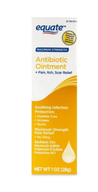 Equate Maximum Strength Antibiotic Ointment, For Pain, Itch, and Scar Relief, 1oz, 28g