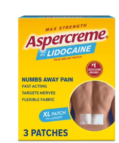 Aspercreme Max Strength Topical Numbing Pain Reliever Patches, 4% Lidocaine, Odor Free, XL, 3 Count